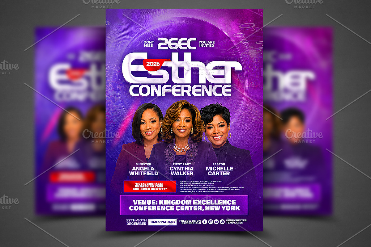 Esther Conference Church Flyer PSD, a Social Media Template by church flyer templates (Photo 1 of 11)