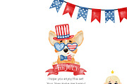 SALE! Watercolor Corgi. 4th of July, a Decorative Illustration by Natalya_Mona_Art (Thumbnail 8 of 8)