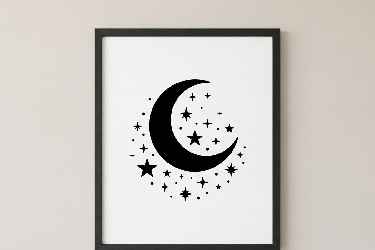50 Crescent Moon with Stars, an Empty State Illustration by Amazin_art (Photo 37 of 47)