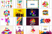 Holi Festival Backgrounds Collection, an Illustration by naem021 (Thumbnail 8 of 10)