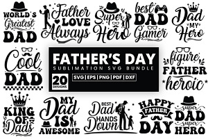 Fathers Day SVG Bundle Cricut Design, an Object Graphic by Creative Arslan