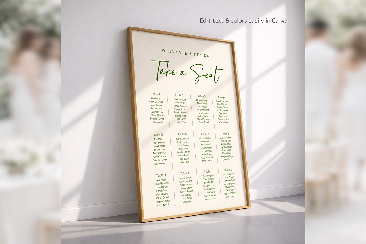 Modern Script Seating Canva bd007, a Poster Template by TyphoonStudio (Photo 7 of 10)