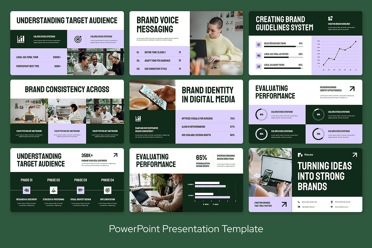 Green Purple Brand Identity, a Presentation Template by Sixtemp (Photo 3 of 3)