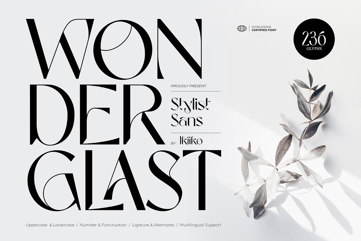 Wonderglast - Stylist Sans, a Sans Serif Font by ikiiko (Photo 1 of 8)