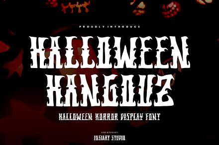 Halloween Hangouz Font, a Blackletter Font by Iqsiart Studio