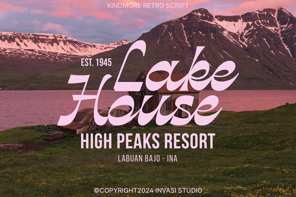 Kindmore - Reverse Script, a Script Font by Invasi Studio (Photo 7 of 11)