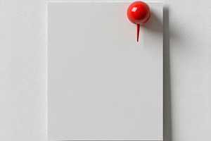Red Pushpin on Blank White Note Mini, a Background Photo by Pixeness Studio