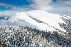 Winter landscape in mountains