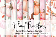 Floral Pumpkin Seamless, an Illustration by Mashimara (Thumbnail 1 of 6)