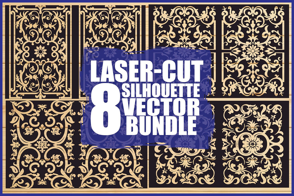 Decorative Laser Cut Vector Pack, an Illustration by hafijul (Photo 1 of 9)