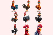 Rooster PNG Clipart Bundle, a Graphic by M9 Design (Thumbnail 6 of 9)