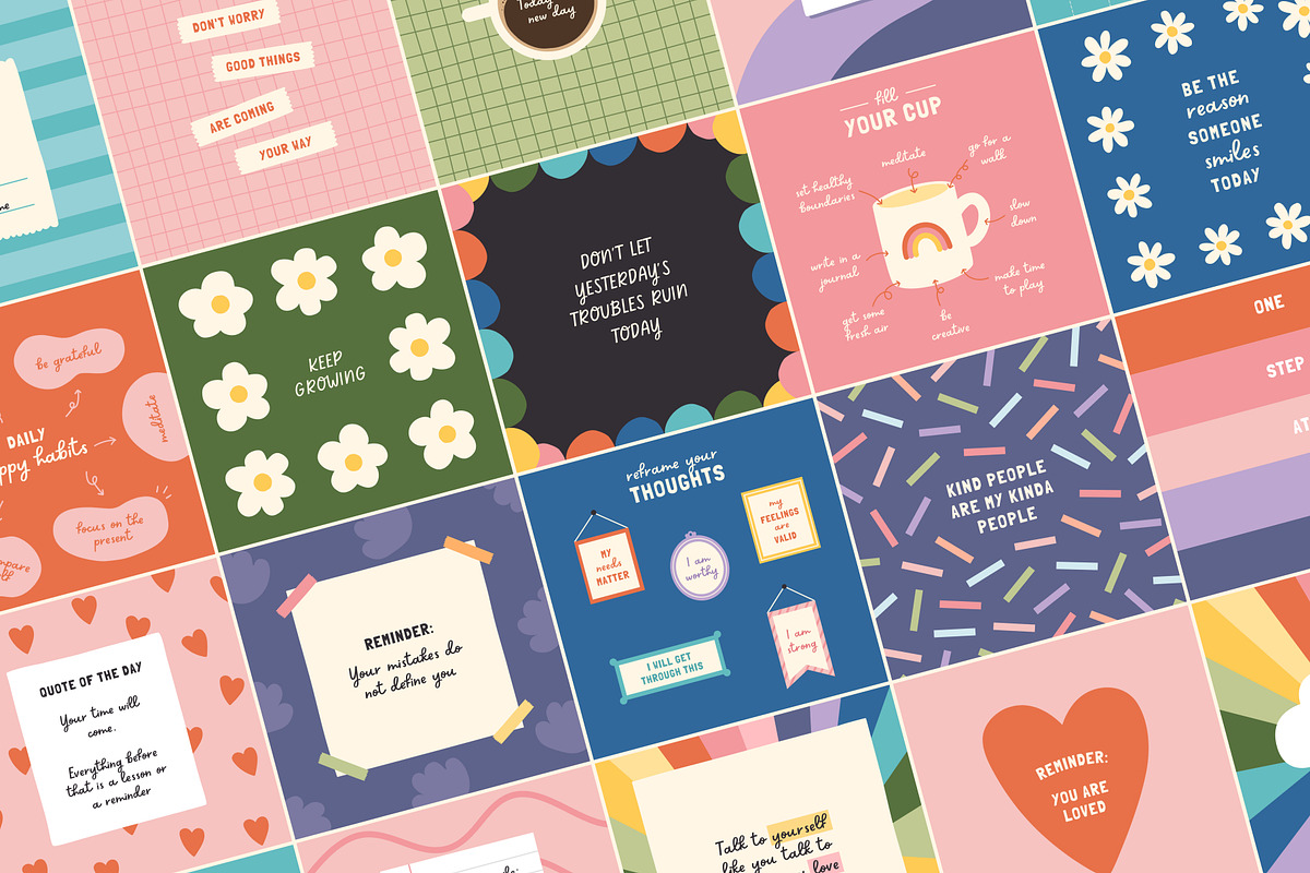 Mental Health Social Bundle - Canva, a Social Media Template by Willoe Studio (Photo 2 of 12)