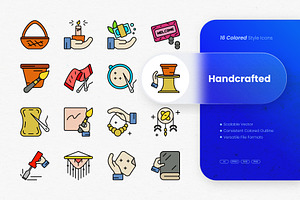 Handcrafted Colored Icons, an Outline Icon by cidcud_graphic