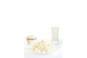 Various dairy products on a white, a Food & Drink Photo by Stockphoto by vzwer