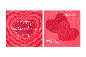 Valentine Cards with Textile Texture, a Decorative Illustration by PsychocheArt