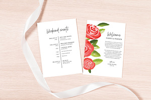 Rose Wedding Letter & Timeline Card