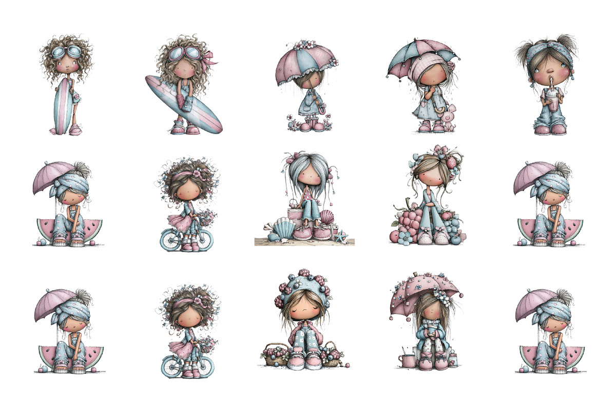 Whimsical Summer Kids Clipart, an Illustration by GatewayDesign (Photo 3 of 3)