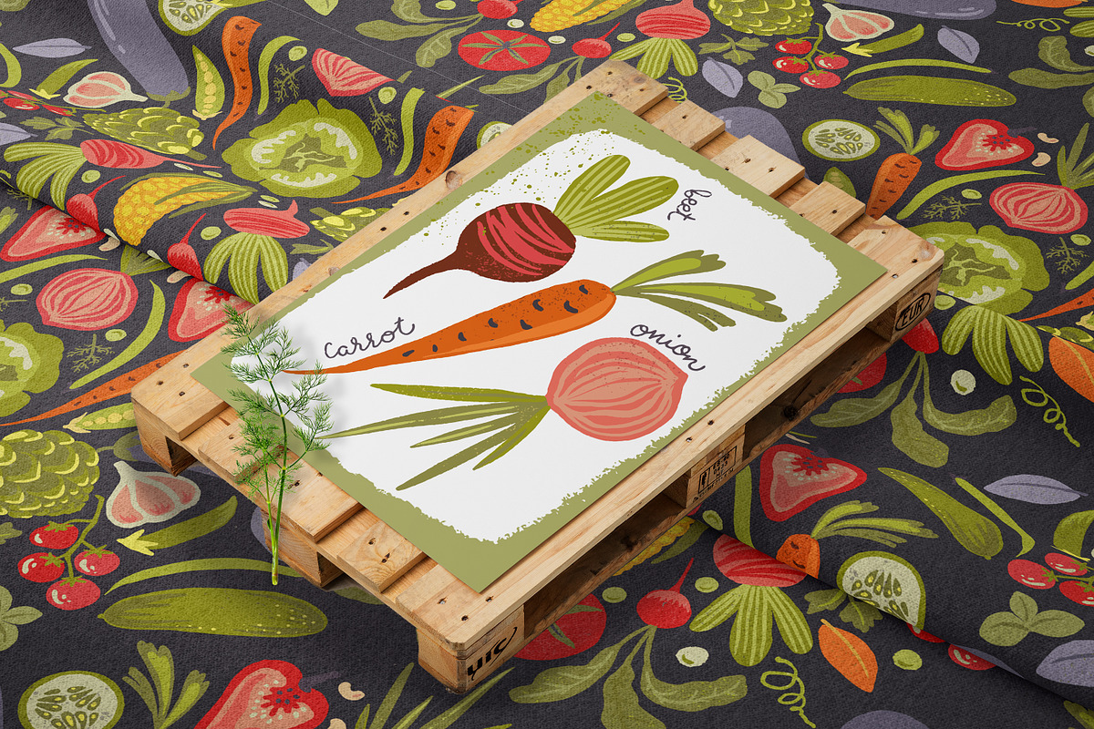 Fruits and Vegetables. Vector set, a Food Illustration by Molly art (Photo 9 of 13)