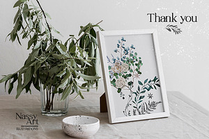 Winter Greenery Watercolor Set