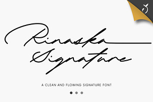 Rinaska | Signature Font, a Script Font by Lemonthe