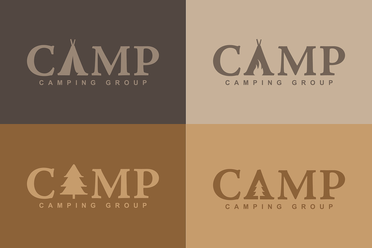 Camping Group Logo Designs, a Branding & Logo Template by Saba Vector