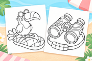 Cutie Summer Coloring Pages Vol. 1, a Seasonal Illustration by Inkivelle Studio (Thumbnail 2 of 3)