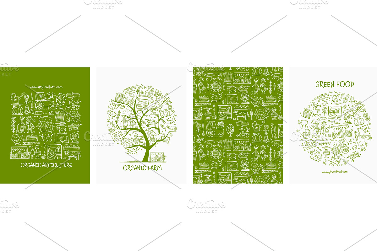 Organic Farm Background For your, a Food Illustration by Kudryashka