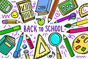 Back To School backgrounds, a Decorative Illustration by VectorStory (Thumbnail 1 of 3)