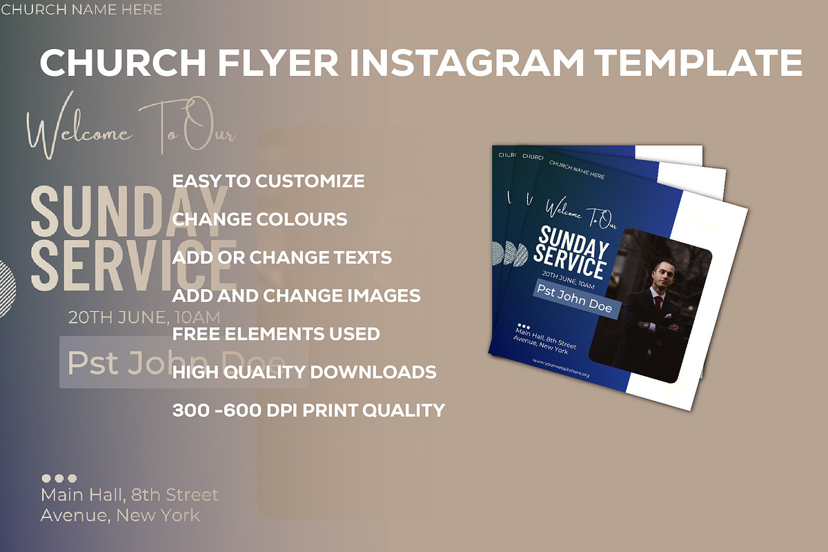 Church Flyer Canva Template, a Social Media Template by Sipi_Graphics (Photo 2 of 3)