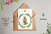 Cute watercolor animals Design Set, an Animal Illustration by Xenia_Art (Thumbnail 5 of 14)