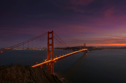 Golden gate bridge sunset containing golden gate bridge, sunset, and water, an Architecture Photo by NomadicA