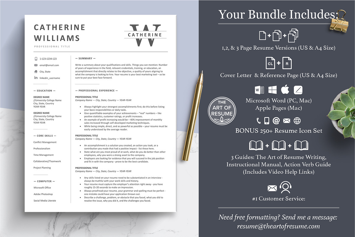 Executive Resume, Business Resume CV, a Resume Template by The Art of Resume (Photo 2 of 8)
