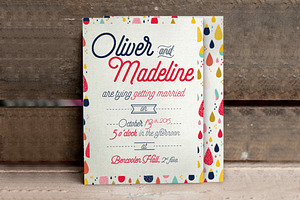 3 Fun Pattern Wedding Suite, an Invitation Template by BlueRobinDesignShop