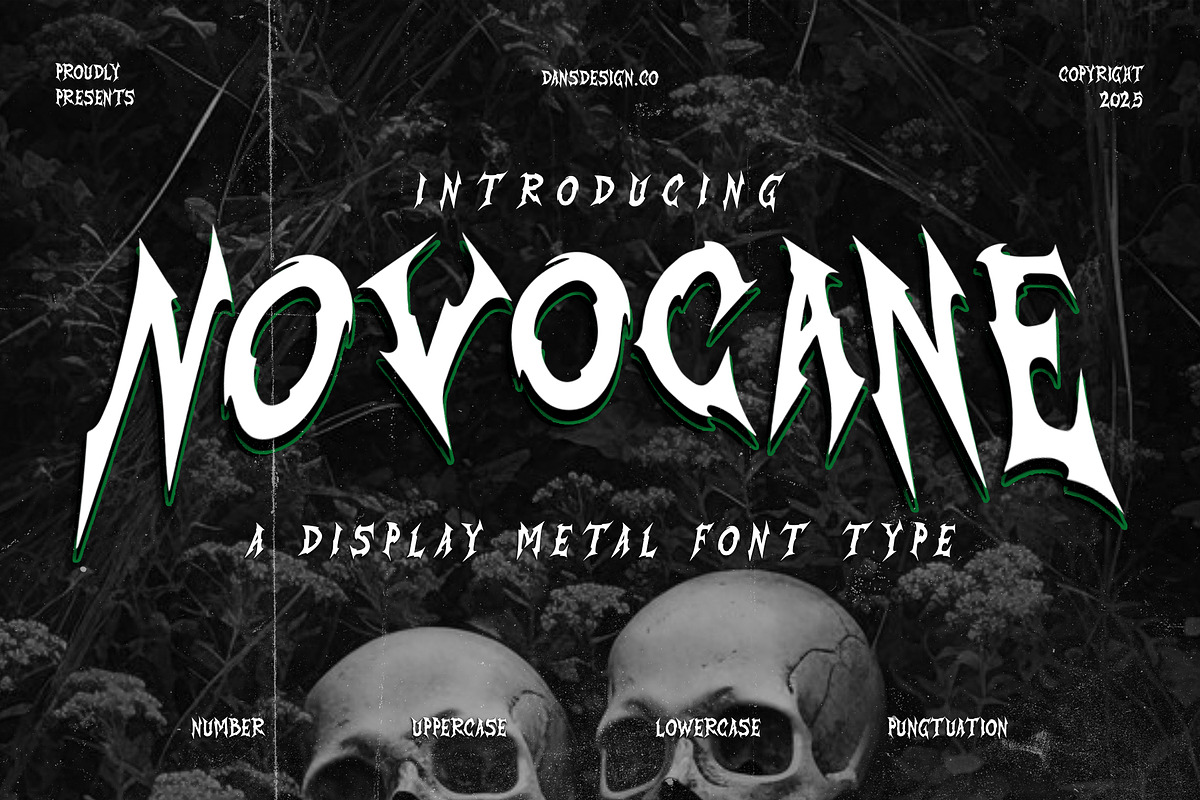 Novocane – Horror Metal Display Font, a Blackletter Font by dansdesign (Photo 5 of 12)