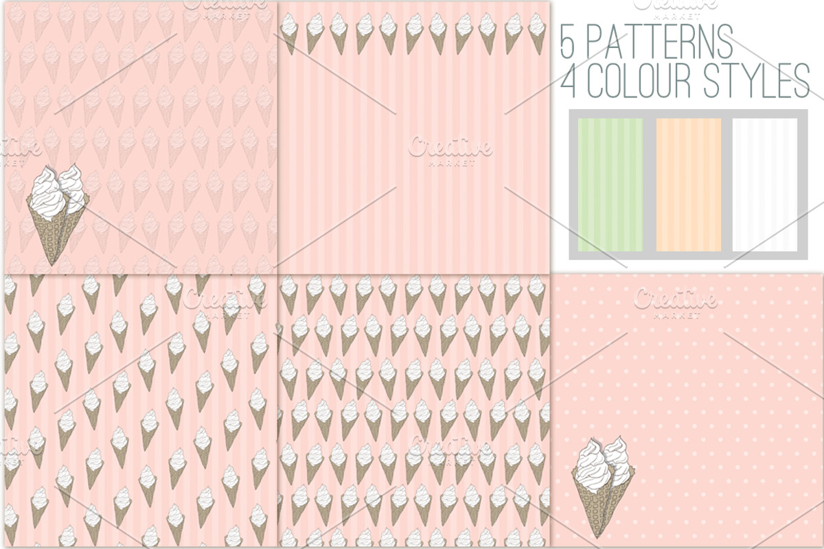 Ice Cream 20 Pattern Set preview 4