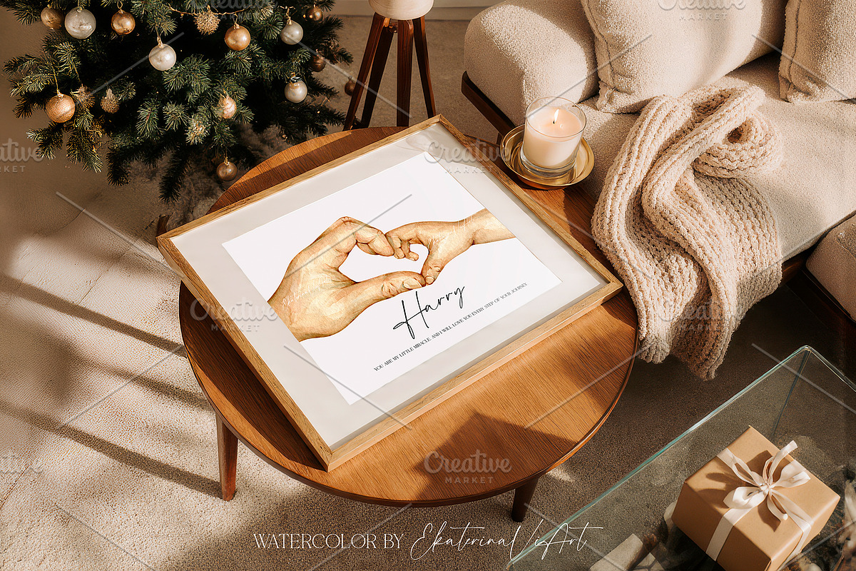 Heart Father and Baby Family Hands, a Person Illustration by EkaterinaViArt (Photo 2 of 5)