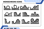 Bold Roller Coaster Icon Set, a Solid Icon by Fontmine Studio (Thumbnail 1 of 3)