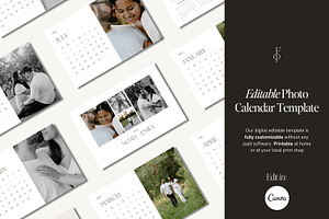 2025 Photo Calendar Canva Template, a Templates & Theme by Fern and Oak Creative