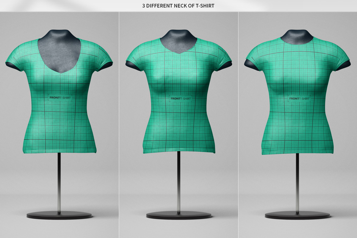 Female T-Shirt Mannequin Mock-Up, an Advertising Mockup by MassDream (Photo 12 of 12)