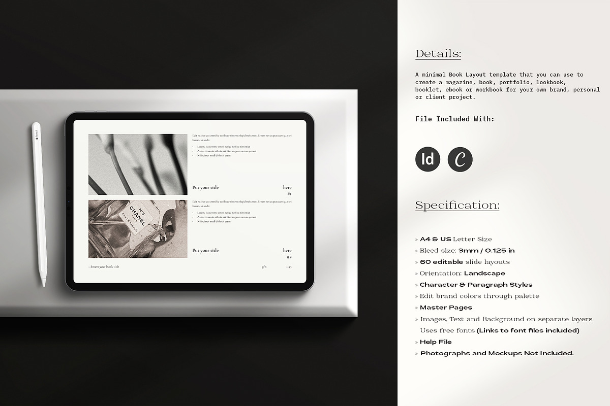 Book Title Layout Landscape Template, a Brochure Template by ArtisanaAura (Photo 3 of 23)