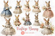 Vintage Bunny Watercolor Sublimation, an Animal Illustration by Maysa Art (Thumbnail 1 of 5)