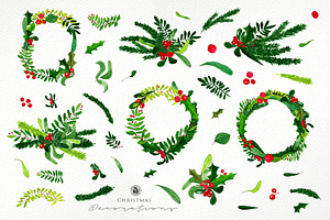 Watercolor Christmas Decorations