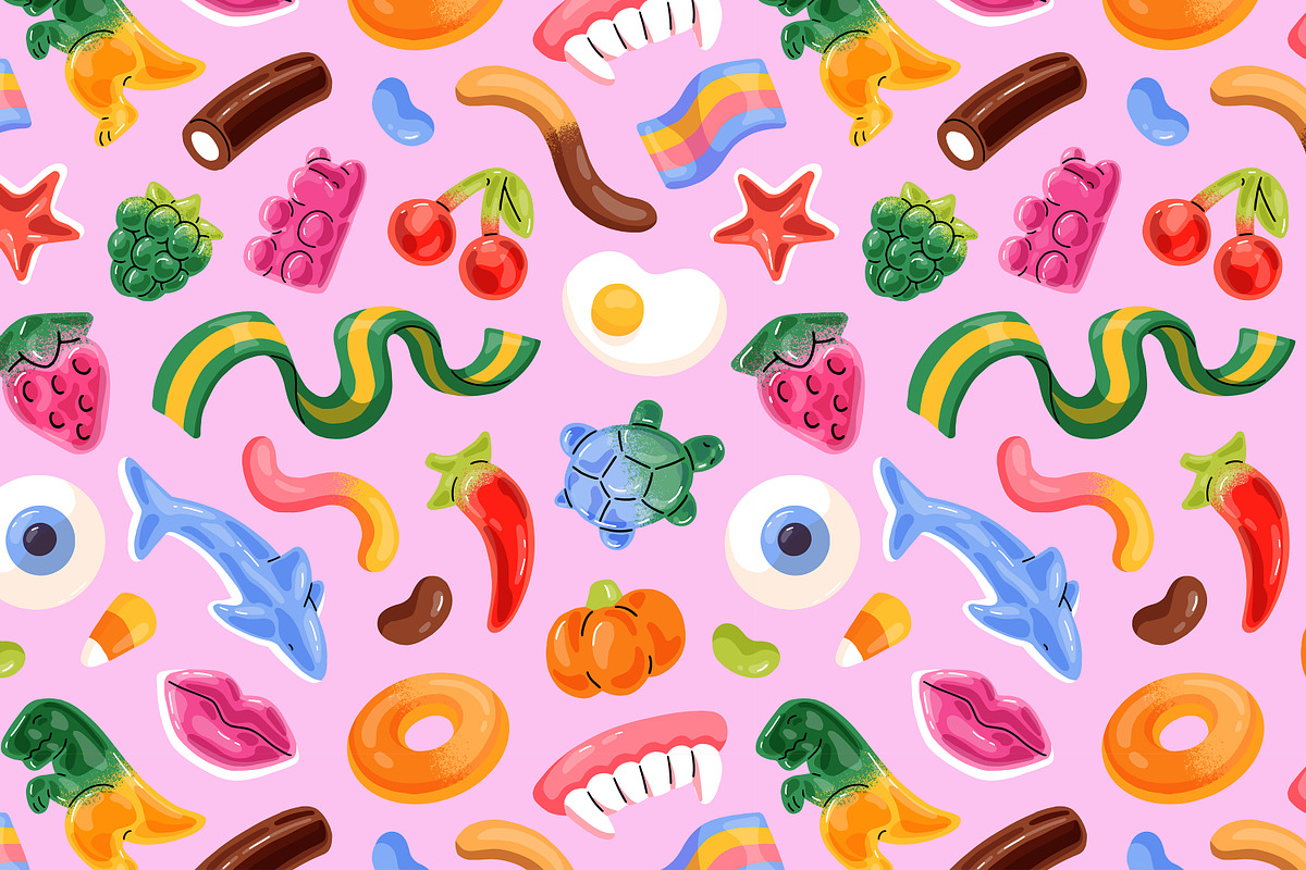 Sweet jellies, gummy candies set, a Food Illustration by PaperTrident (Photo 5 of 7)