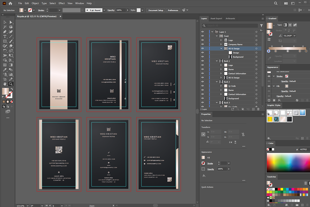Royale Business Card - 5 Bundles, a Business Card Template by Ctrl space studio (Photo 7 of 9)