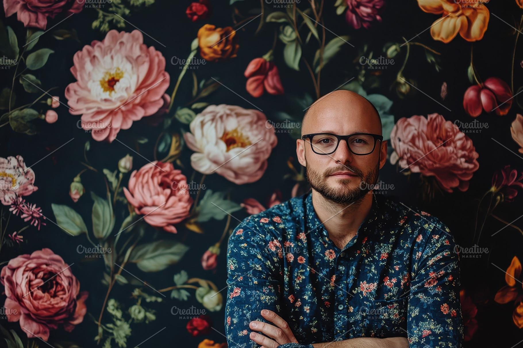Vintage floral pattern enhances, a Photo by Pavel_design