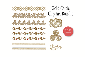 Gold Celtic Clip Art Bundle