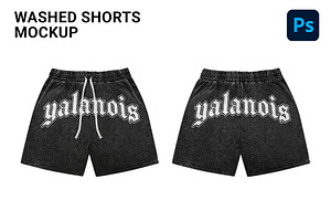 washed shorts mockup