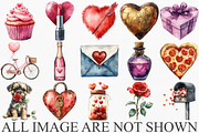 Watercolor Valentine's Day Clipart, an Illustration by Canvas Craft (Thumbnail 3 of 6)