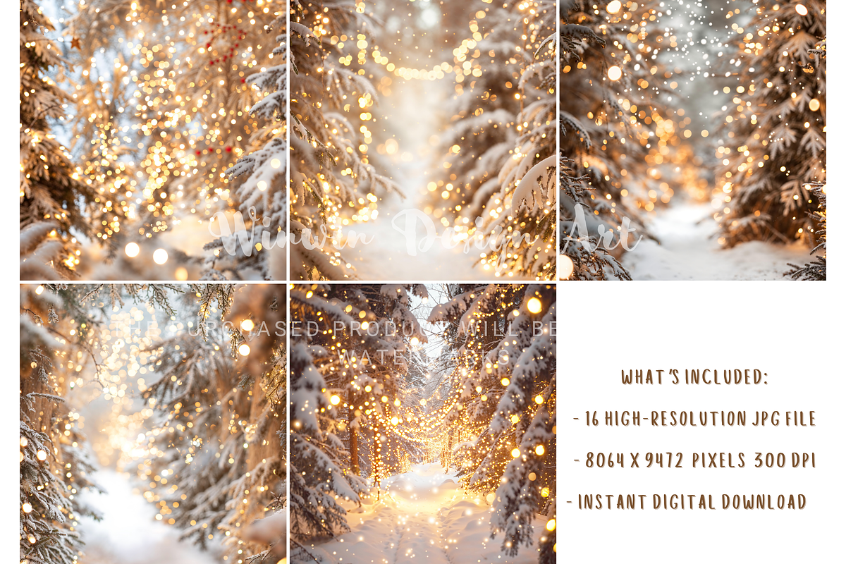 Christmas Bokeh Digital Background, a Background Photo by Winwin Design Art (Photo 6 of 8)