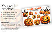 Halloween Jack-o-lantern PNG Bundle, a Seasonal Illustration by Creative Arslan (Thumbnail 5 of 11)